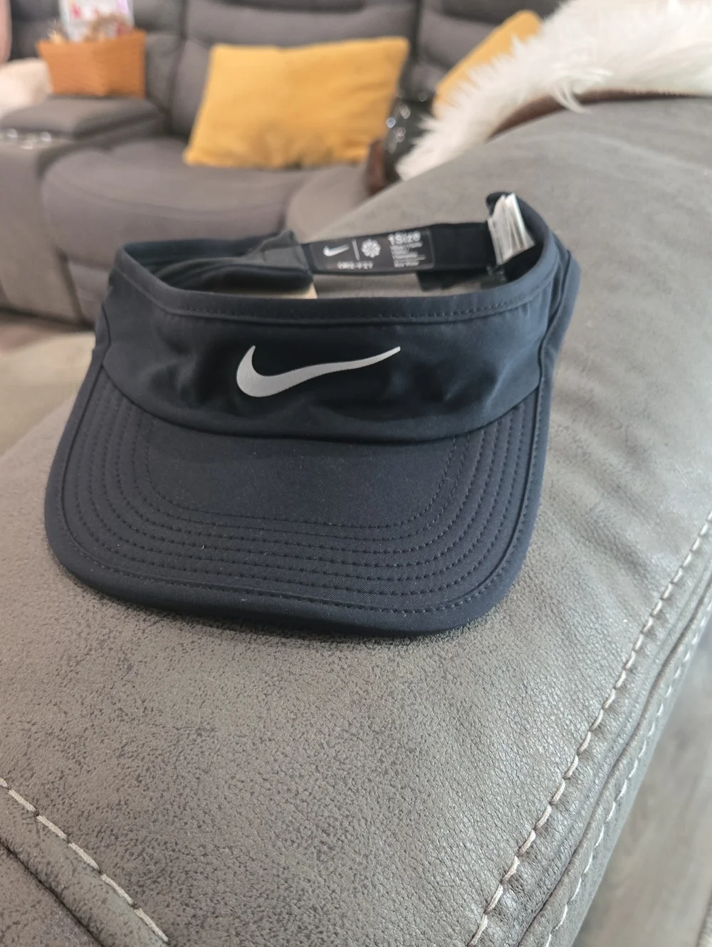Nike Black Performance Visor with White Swoosh